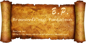 Brassoványi Pantaleon névjegykártya